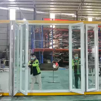 Portes pliantes en aluminium sur mesure, cadre en acier inoxydable, double vitrage, verre trempé, pliables, modernes, hôtel, étanches, thermiques