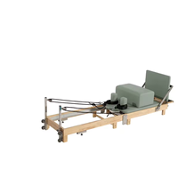 Reformer Pilates pliable en bois d’érable avec pieds réglables Machine de fitness professionnelle pour studio et maison