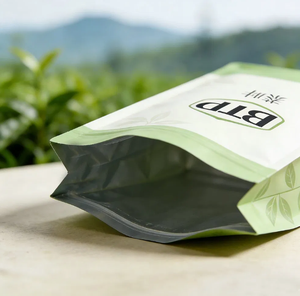Sacs d'emballage refermables à fond plat pour thé <span class=keywords><strong>et</strong></span> café, résistants à l'humidité, avec logo personnalisé - Product Image 2