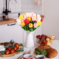 1 pièce de tulipes artificielles au toucher réel, bouquets de fleurs de printemps multicolores pour la décoration de la maison, des fêtes et des mariages