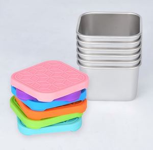 Taza Cuadrada de Acero Inoxidable 304 a Prueba de Fugas con Tapa de Silicona de 170 ml para Aderezo de Ensalada, Kétchup, Contenedor de Alimentos - Product Image 5