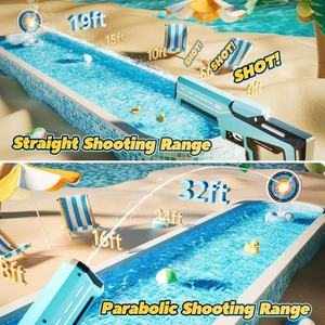 Pistol air otomatis mainan pesta luar ruangan dengan 19-32Ft jarak tembak pistol air listrik untuk dewasa anak-anak - Product Image 5