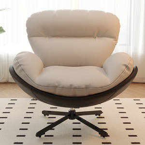 Ghế Sofa Đơn Thiết Kế Cao Cấp, Ghế Xoay Thư Giãn Hiện Đại, Nội Thất Nhà Ở, Phòng Khách, Ban Công, Phong Cách Wabi-Sabi, Chất Liệu Microfiber - Product Image 2