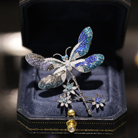 Broche de luxe XILIANGFEIZI au design original, nouveau style chinois vintage, émail libellule et fleur, bijou pour femme