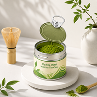 Boîte en fer blanc portable de qualité alimentaire pour poudre de matcha, boîte métallique pour emballage alimentaire, pour le stockage de thé en vrac, vente en gros