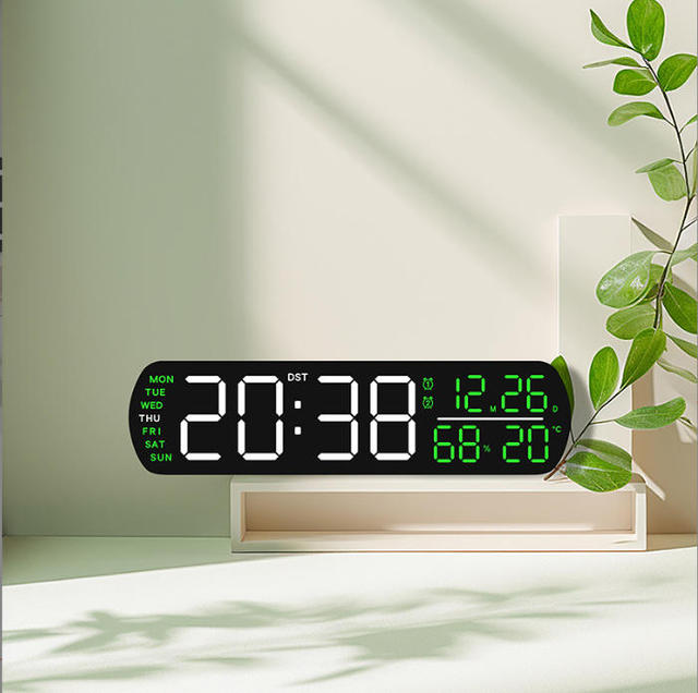 Mirror LED Display Brightness Adjustable Timer Alarm LED Clock Digital Wall Clock Home Decor Office