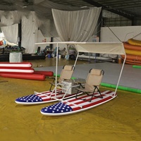 Plateforme flottante gonflable en PVC DWF SUP Catamaran électrique pour location commerciale en station balnéaire avec accessoires complets