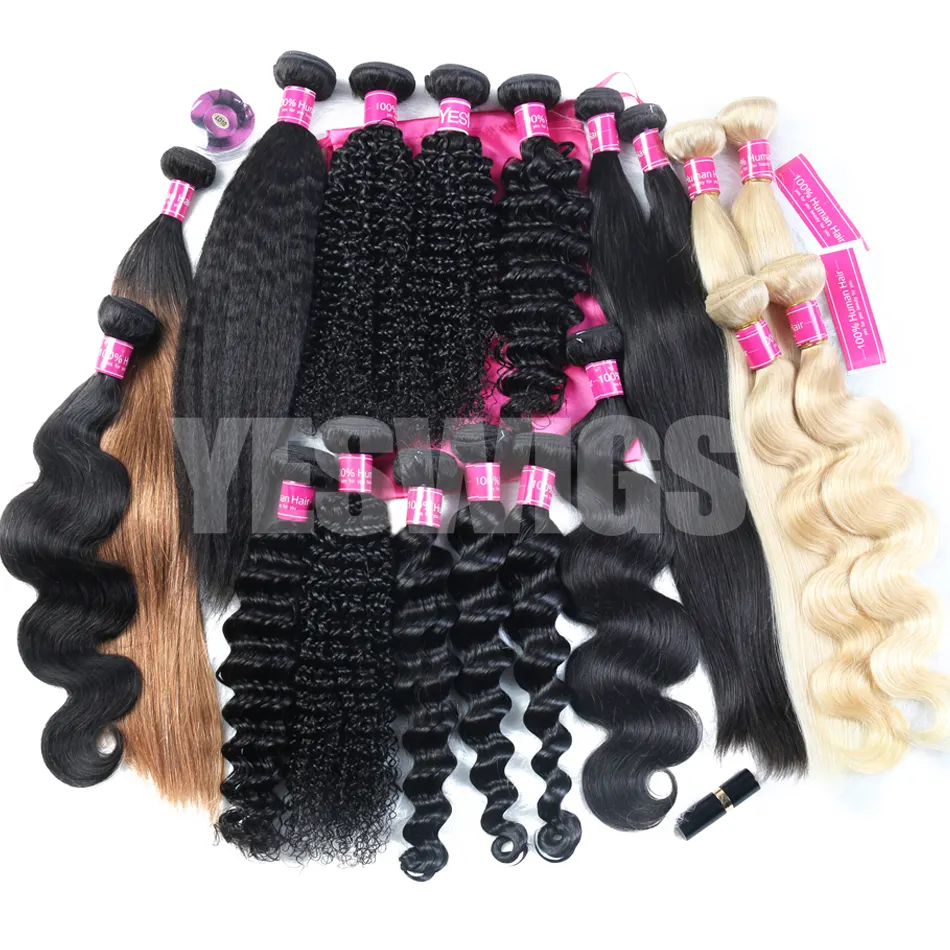 Wholesale Mink Brazilian Human Hair Weave Bundles with Closure Raw Mink Indian Human Hair Extension Virgin Cuticle Aligned Hair