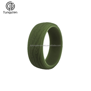 Bague de mariage tendance en <span class=keywords><strong>silicone</strong></span> de 8,7 mm avec texture d'écorce pour homme, bague de sport, bijoux, logo personnalisé - Product Image 6