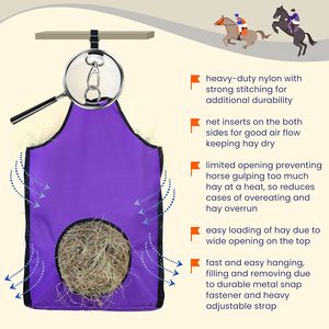 Sac à nourriture pour cheval réglable avec coussin de cou confortable, toile résistante et durable, sac à grain pour cheval, échantillon gratuit - Product Image 4