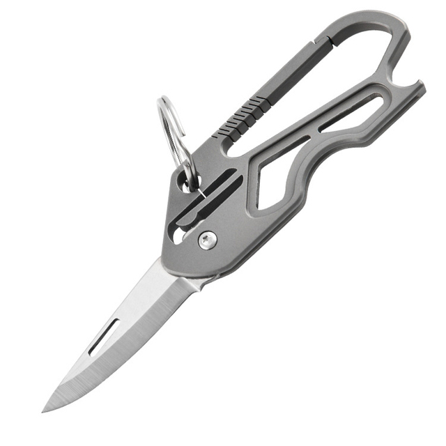Custom Keychain Knife Multifunctional Hunting EDC Bottle Box Opener Survival Mini Folding Knife for Camping