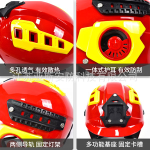Casco de rescate acuático, material ABS, casco de emergencia contra incendios con riel guía, casco de seguridad para rescate, casco protector para exteriores - Product Image 5