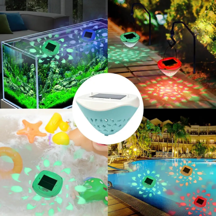 Solar-Powered Rechargeable Pool Light Waterproof LED Pool Ambient Light / Portable Outdoor Decorative Light Supports Charging