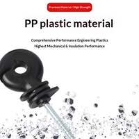 Duurzame, milieuvriendelijke elektrische boerenerfomheining van PP zwart, eenvoudig te monteren, in te schroeven plastic ringisolator voor palen, geschikt voor buitengebruik.