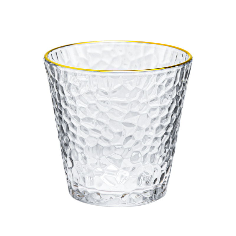 Wholesale whisky gold rim custom  whiskey beer glass cup