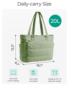 Bolsa de Compras Ligera con Compartimentos, Bolso de Hombro, Bolso de Mano para Viajes, Trabajo, Gimnasio - Product Image 4
