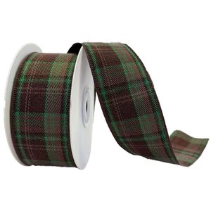 Pita Tartan Bunga Skotlandia 1,57 Inci 10 Yard Garis-Garis Hijau Biru Merah Hitam untuk Kerajinan Kulit - Product Image 1