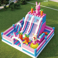 Château Gonflable Rose Princesse, Fusée Spatiale, Ville Amusante Gonflable Commerciale, Toboggan Gonflable, Parcours d'Obstacles, Aire de Jeux Extérieure pour Enfants
