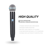 Système de microphone sans fil numérique GLXD4, double micros portatifs, capsule dynamique cardioïde, écran LCD, signal stable pour scène et église