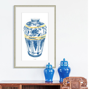 Cuadro de porcelana pintada a mano de estilo tradicional chino, cuadro de lona azul y <span class=keywords><strong>blanca</strong></span>, pintura para decoración de pared interior del hogar - Product Image 6