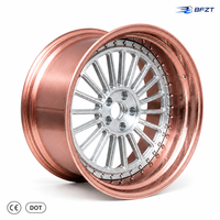 Jantes en alliage d'aluminium forgé de 19 pouces, finition rose gold poli, face brossée argentée, 5x112 5x114.3, compatibles avec BMW F20, jantes personnalisées