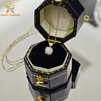Collier long avec pendentif cœur en or blanc/jaune 18 carats et diamant de laboratoire pour femme, 1,7 g, certifié IGI, ensemble de bijoux