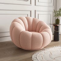 Sillón Lounge Pumpkin, Sofá Perezoso de Felpa de Cordero Blanco, Tatami de Lujo Ligero para Dormitorio, Sofá Pequeño