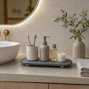 Diatomaceous Earth Drain Tray Rectangle Moisture <b>Proof</b> Storage Mat For Bathroom Sink Personal Care Products - Product Image 2