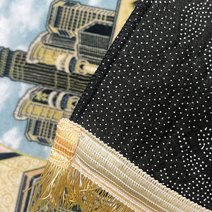 Tapis <span class=keywords><strong>de</strong></span> priere musulman, ensemble <span class=keywords><strong>de</strong></span> tapis <span class=keywords><strong>de</strong></span> priere pour les femmes et les hommes, motifs <span class=keywords><strong>de</strong></span> coeur en deux pièces, <span class=keywords><strong>blanc</strong></span> - noir - Product Image 5