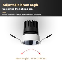 Spot encastré anti-éblouissement 12W 15W 20W 30W, downlight LED à coupelle profonde, spot de plafond rond ou carré sans cadre