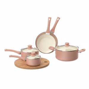 Batterie de cuisine en aluminium pressé: casserole 14/18cm, casserole 24cm, poêle à frire 20/24cm, épaisseur 2.0mm, revêtement en céramique - Product Image 1