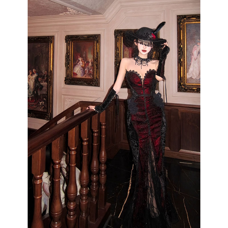 cool long woman in a black dress Spiral - Blood ROSE main image 0