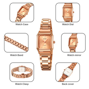 Montre à quartz authentique pour femme, montre en acier inoxydable avec accents de diamants, montre décontractée et professionnelle étanche - Product Image 2