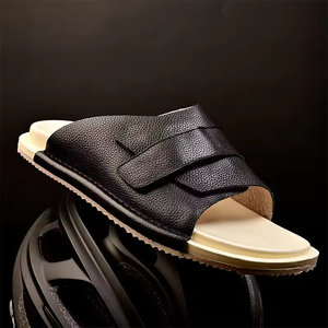 Xinzirain diseño personalizado cuero genuino punta abierta antideslizante al aire libre <span class=keywords><strong>chanclas</strong></span> sandalias árabes hombres cuero Gulf zapatillas de <span class=keywords><strong>hombre</strong></span> - Product Image 2