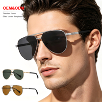 Lunettes de soleil de luxe personnalisées avec logo, style designer, monture classique en titane, rétro, vintage, mode, prix de gros en vrac
