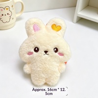 Pendentif Lapin en Peluche OEM Adorable, Poupée Lapin de 16 cm avec Cœur Sonore, Porte-clés Animal, Décoration de Sac