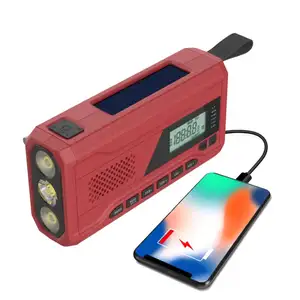 Radio Thời Tiết Khẩn Cấp, Radio Năng Lượng Mặt Trời Cầm Tay Có Đèn Pin LED Báo Động SOS AM/FM/NOAA Pin Sạc Dự Phòng 4500MAh Cho Điện Thoại