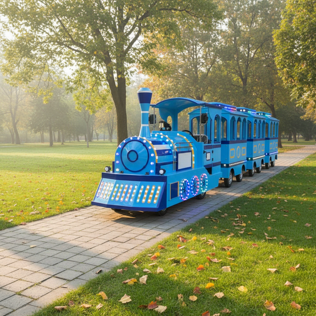Electric Steel Trackless Train for Carnival Theme Park Shopping Mall Rides-Custom Tourist Train for Sale
