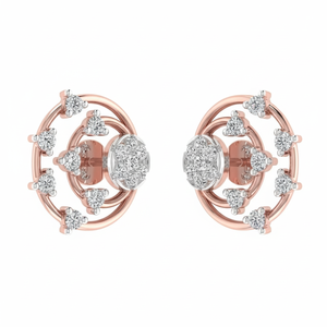 10K Rose Gold <b>Earrings</b> With Lab Grown Diamond <b>Long</b> Dangle Drop <b>Earrings</b> for Gift Wedding Party - Product Image 1
