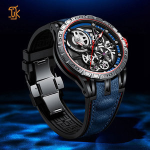 Montre mécanique robuste de 47 mm avec réserve de marche apparente, à remontage automatique, abordable, pour maintenir le mouvement du cadran en marche, avec complications, de grandes marques - Product Image 4