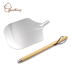 Pelador de <span class=keywords><strong>Pizza</strong></span> de aluminio con mango de madera desmontable, herramientas de horneado y accesorios para pan - Product Image 2