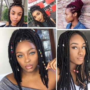 Extensiones <span class=keywords><strong>de</strong></span> Cabello Sintético Suave Tipo Faux Locs para Crochet, <span class=keywords><strong>Trenzas</strong></span> <span class=keywords><strong>Africanas</strong></span> Gruesas para <span class=keywords><strong>Niñas</strong></span> - Product Image 6