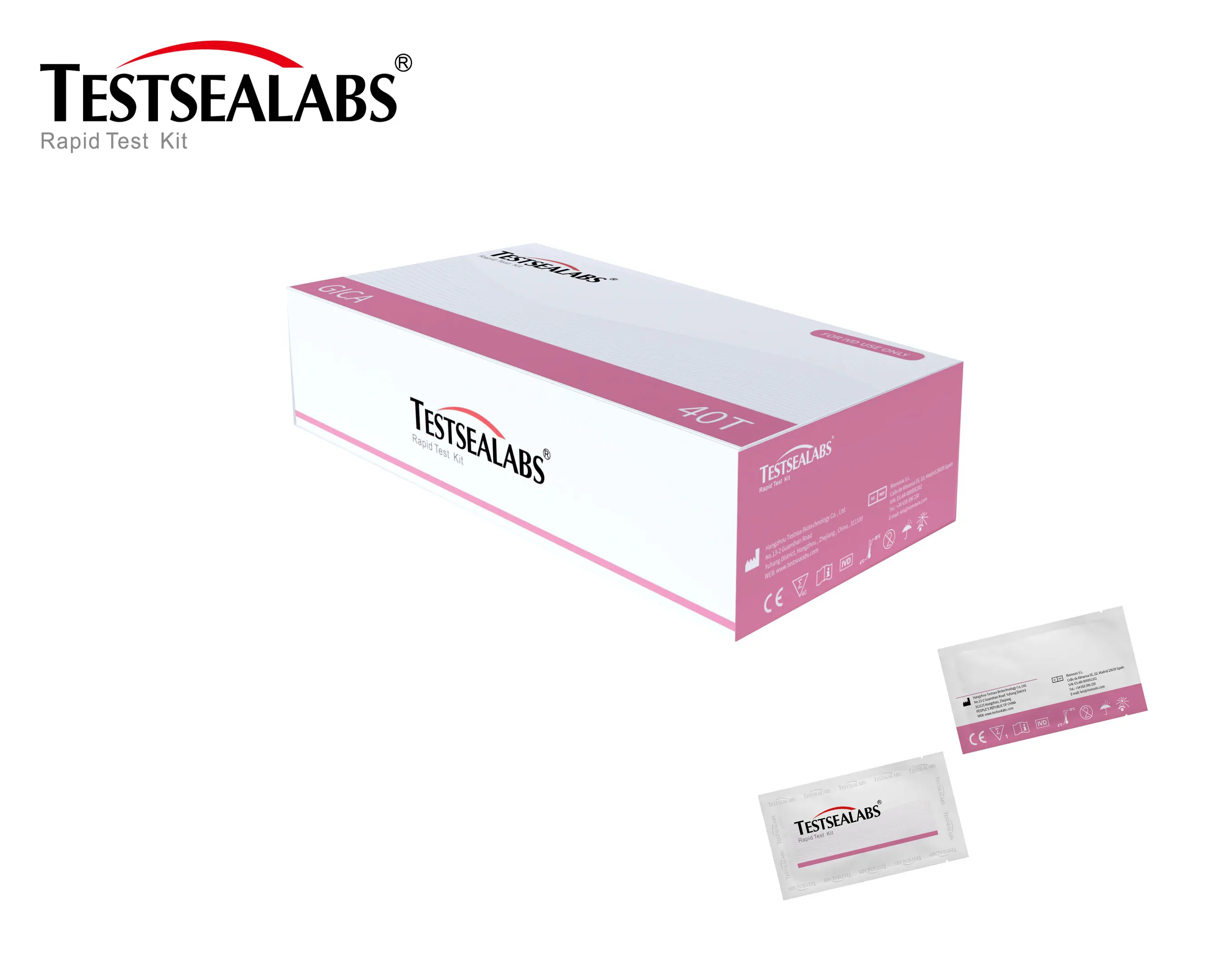 Testsealabs Orina hCG Prueba de embarazo casete kits de prueba de enfermedades HCG tiras de prueba de embarazo