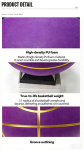 Pallone da Basket in Schiuma PU Morbido, Leggero, per Allenamento, Attrezzatura per Pratica Indoor, Palestra, Scuola, Sport Giovanili - Product Image 3
