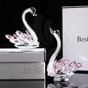 <b>Crystal</b> Swan Figurine <b>Set</b> Colorful Glass Decor Wedding Gift Home Decoration - Product Image 4