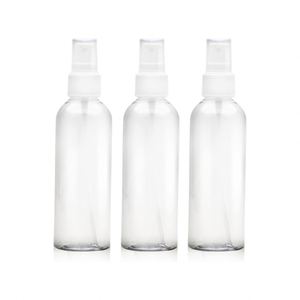 White Transparent PET Spray Bottle <b>Pump</b> Empty <b>Small</b> Custom Made Wholesale 100ml 2 Oz Cap Screen Printing Cosmetic - Product Image 1