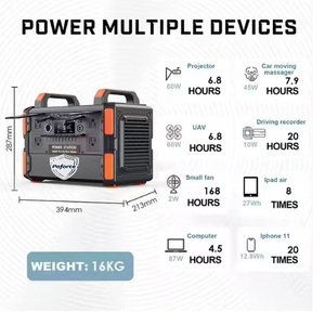 Emergency 240V Smart Battery EU Socket AC Outdoor Portable 1200W Solar Station Pure Sine Wave MPPT Car T11 High-Capacity Battery - Product Image 3