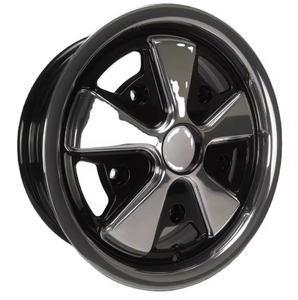 Rines <span class=keywords><strong>Flyway</strong></span> Fuchs Design 15x4.5 15x5.5  5x205 para VW Clásico Antiguo, Negro Brillante con Pulido a Mano - Product Image 3