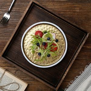 Plato de Porcelana China Ecológico Estilo Japonés, Chapado en Oro, para Pastel, <span class=keywords><strong>Sushi</strong></span>, Bistec, Yakitori y Barbacoa - Product Image 4