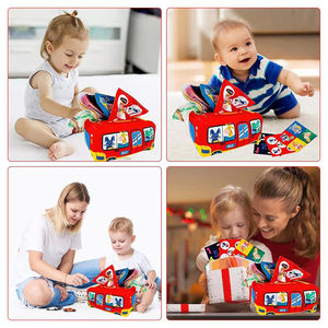 Jouets sensoriels Montessori unisexes pour l'éducation précoce des bébés, 8 foulards en soie et boîte à mouchoirs en tissu pour bébés (plusieurs <span class=keywords><strong>mois</strong></span>) - Product Image 2